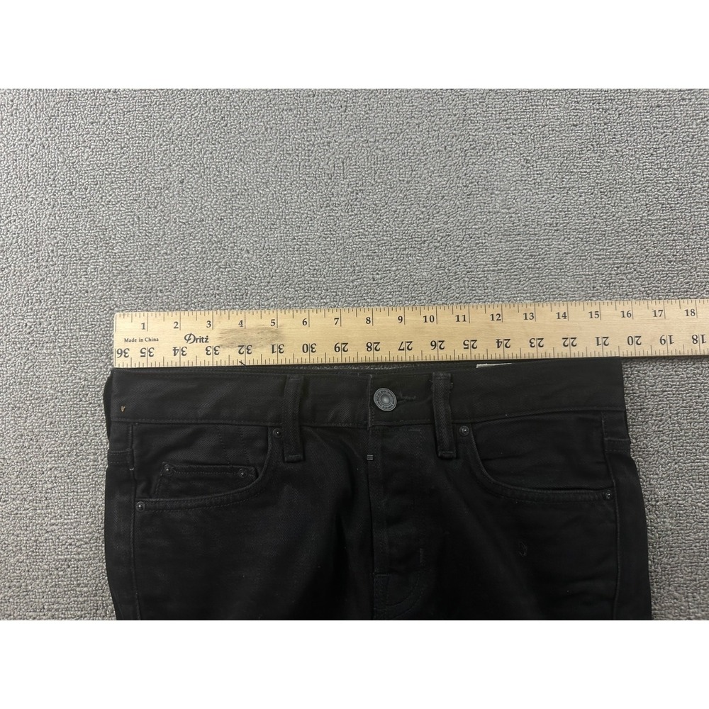 AllSaints Jeans Men 28 Black Iggy Slim Fit Denim Button Fly Rocker Streetwear - Picture 7 of 8